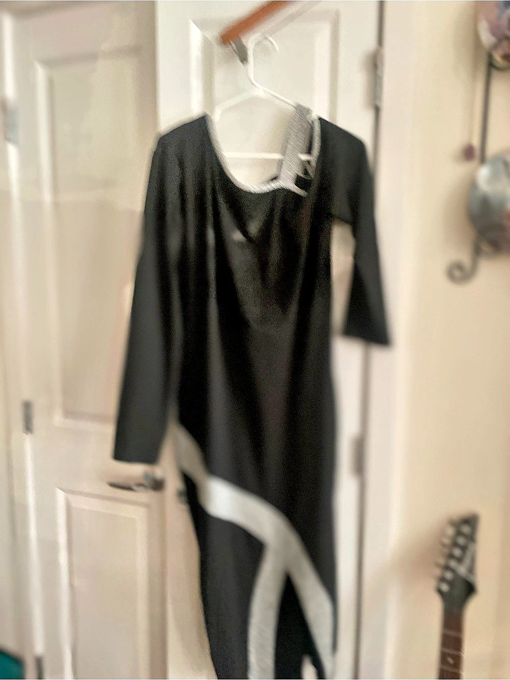 Black & Silver Geometric Maxi Dress Size 2XL Like New